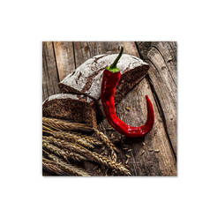 Picture Hot peppers 20 x 20 cm, printed glass, Glasspik, GL172