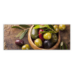 Glass picture for wall print glass 30x80cm Olives-1 Glasspik EX27
