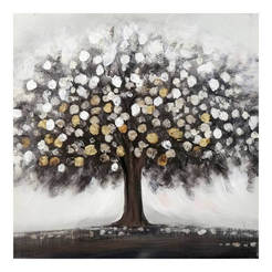 Oil painting for wall Flowering tree 35 x 35 cm, canvas