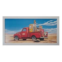 Картина 40 х 77см с рамка MDF, Червен камион