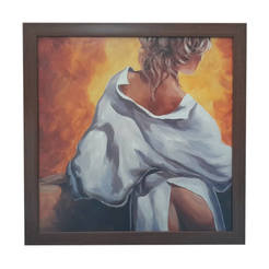 Picture 56 x 56 cm with MDF frame, linen female figure