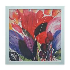Picture 56 x 56 cm with MDF frame, linen tulips