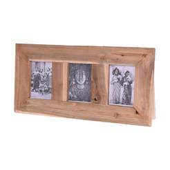 Frame for 3 photos teak 55x28 cm