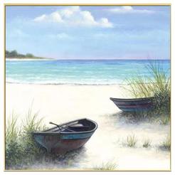Картина с рамка 80 х 80см Лодки на брега