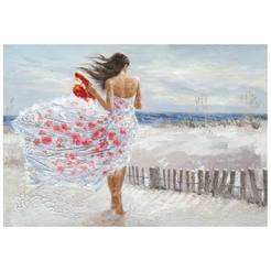 Picture with frame 60 x 90 cm Woman and sea breeze