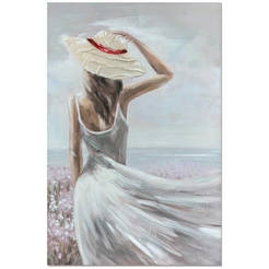 Picture with frame 60 x 90 cm Woman sea breeze