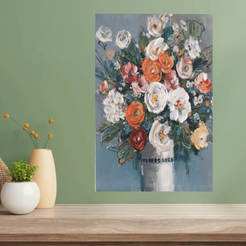 Bild mit integriertem Rahmen 60x90cm digital Vase mit Blumen 330781