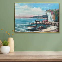 Картина с рамка 60x90см маслена Морска идилия 330976