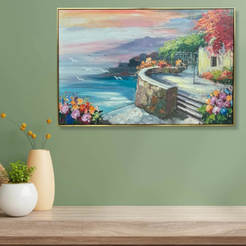 Картина в раме 60x90 см масло Терраса 330977