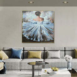 Картина с рамка 80x80см маслена Балерина 331021