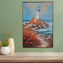 Картина с рамка 60х90см Морски фар