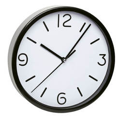 Часы настенные ПВХ со стеклянной крышкой ф230 х 40мм