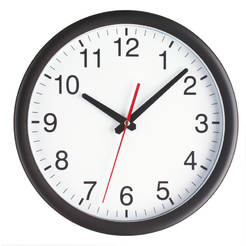 Wall clock PVC with glass cover f365 x 46mm