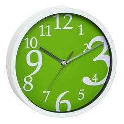 Часы настенные ф200 х 35мм безтикающие зеленые