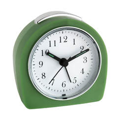 Часовник будилник 87 х 55 х 90мм нетиктакащ зелен