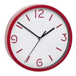 Часовник стенен ф200 x 35мм нетиктакащ червен