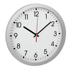 Настенные часы ф300 х 43мм стеклянная крышка, ПВХ серый