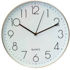 Часовник стенен стъкло 30см кръгъл сребърен