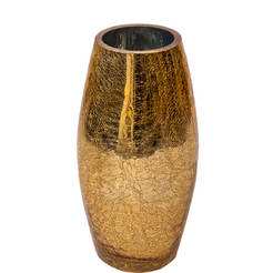 Ваза стъклена 15х25см златиста