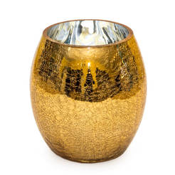 Ваза стъклена 15х18см златиста