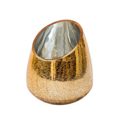 Ваза стъклена 13х18см златиста