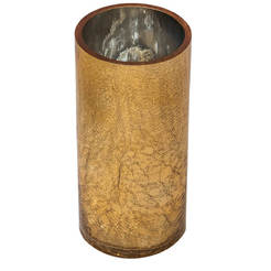 Ваза стъклена 12х25см златиста