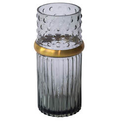 Ваза стъклена 12х32см сива