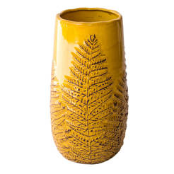 Ваза керамика 13х26см жълта