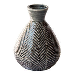 Керамична ваза 17х17х23см сива