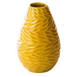 Керамична ваза 12х12х19см жълта