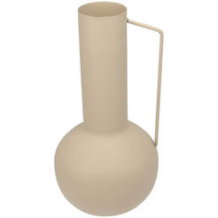 Ваза с дръжка 17х17х34,5см цинк бежова