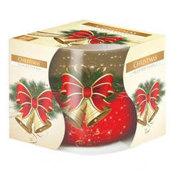 Weihnachtliche Duftkerze im Glas Ø7,9x7,2cm mit Folie Weihnachten 08.06.01.0035