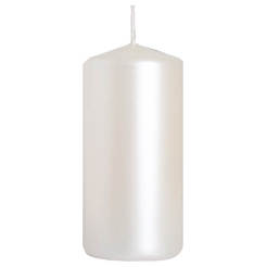 Candle pillar 5 x 10 cm white pearl