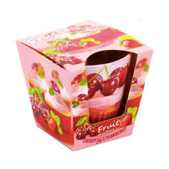 Scented candle in a cup Friut Muffins cherry and strawberry