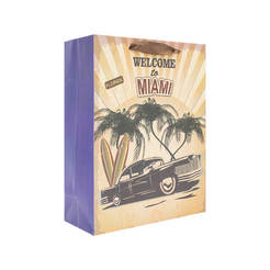Vintage Car gift bag - 18 x 23 x 8 cm