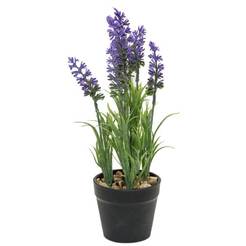 Искусственное растение, цветок с фиолетовыми цветами в горшке 8 х 8 х 25 см.