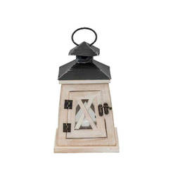 Wooden lantern 12.5 x 12.5 x 21.5 cm
