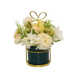 Artificial bouquet in a pot 10 x 22 cm, dark green