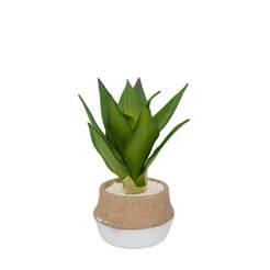 Artificial aloe in a ceramic pot 15 x 33 cm, model 1