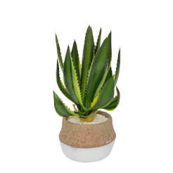 Artificial aloe in a ceramic pot 15 x 33 cm, model 3