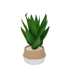 Artificial aloe in a ceramic pot 15 x 33 cm, model 2