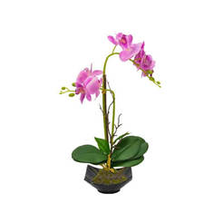 Изкуствена орхидея в кашпа 5.5 x 44см, лилава
