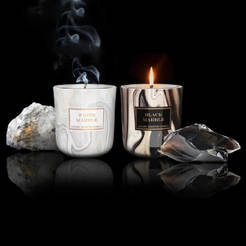 Scented candle in a glass 150g Marble - white/black 81279777