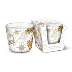 Коледна ароматна свещ в чаша 150 гр golden glow/charming white, 30 часа