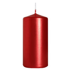 Pillar candle red metallic 5 x 10 cm
