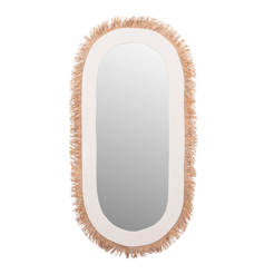 Santorini Wandspiegel 61x1,8x120cm weiß und naturfarben, oval