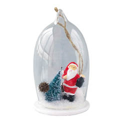 Дядо Коледа в стъклен глобус Ф6 х 11см - Коледна декорация