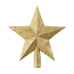 Връх за елха златна звезда 20см - коледена украса
