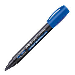 Permanent marker with clip - round tip, blue