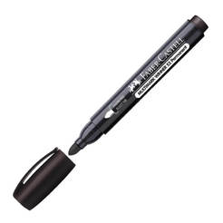 Permanent marker with clip - round tip, black